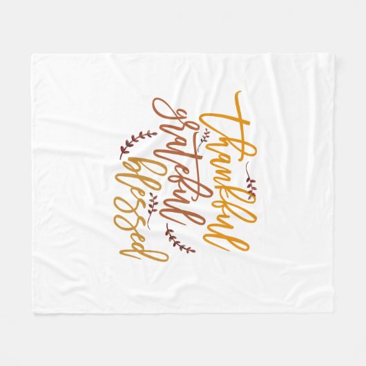 Dankbaar dankbaar Zalig dankbaarheid Quote Wit Fleece Deken (Voorkant (Horizontaal))