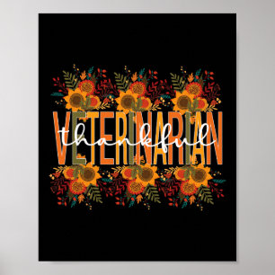 Dankbaar Dierenarts Thanksgiving Veterina Poster