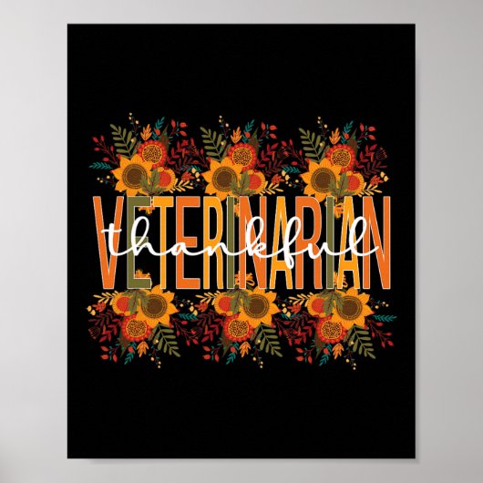 Dankbaar Dierenarts Thanksgiving Veterina Poster (Voorkant)