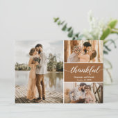 "Dankbaar" Earth-Tone trouwfoto Dank u kaart (Staand voorkant)