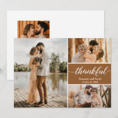 "Dankbaar" Earth-Tone trouwfoto Dank u kaart (Voorkant / Achterkant)