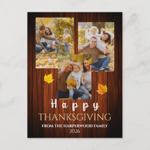 Dankbaar Eenvoudige gelukkige thanksgiving famil Feestdagenkaart