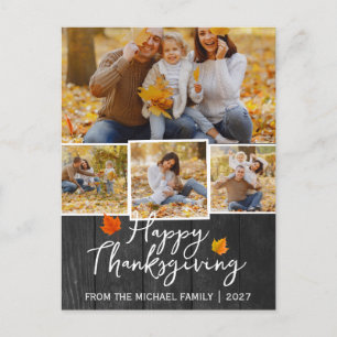 Dankbaar Eenvoudige gelukkige thanksgiving famil Feestdagenkaart