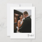 Dankbaar Elegant Foto Trouwen Dank u kaart (Voorkant)