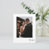 Dankbaar Elegant Foto Trouwen Dank u kaart (Staand voorkant)