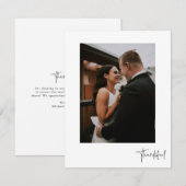 Dankbaar Elegant Foto Trouwen Dank u kaart (Voorkant / Achterkant)