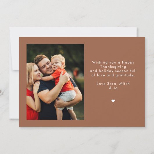 Dankbaar Elegant Script Photo Thanksgiving Feestdagenkaart (Achterkant)