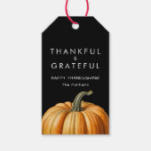 Dankbaar en dankbaar cadeau label met pompoen cadeaulabel (Voorkant)