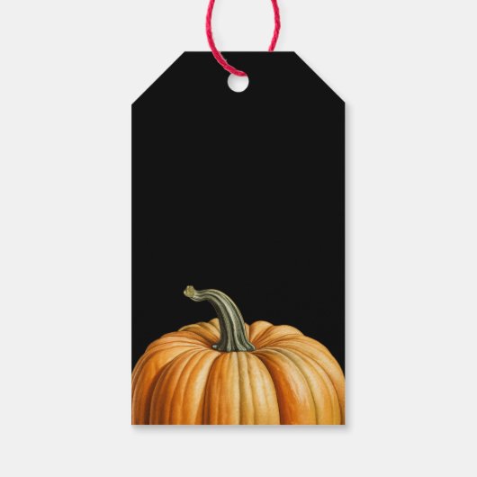 Dankbaar en dankbaar cadeau label met pompoen cadeaulabel (Achterkant)