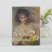 Dankbaar en dankbaar | Italiaanse jongen met pompo Feestdagenkaart (Staand voorkant)