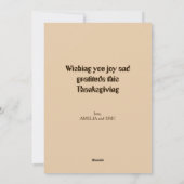 Dankbaar en dankbaar | meisje met pompoen feestdagenkaart (Achterkant)