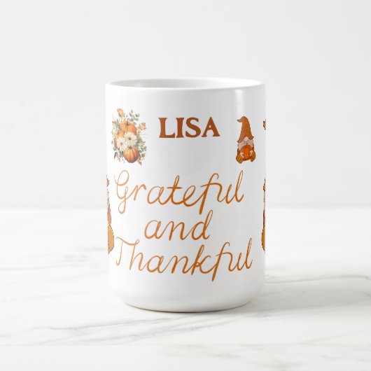 Dankbaar en Dankbaar Naam Monogram | Koffiemok (Center)