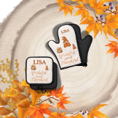 Dankbaar en Dankbaar Naam Monogram | Ovenwant & Pannenlap Set