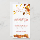 Dankbaar en dankbaar: Thanksgiving nodigt uit Bedankkaart (Achterkant)