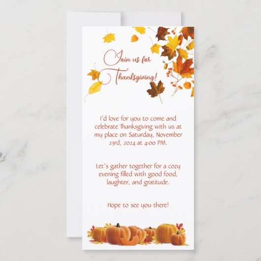 Dankbaar en dankbaar: Thanksgiving nodigt uit Bedankkaart (Achterkant)