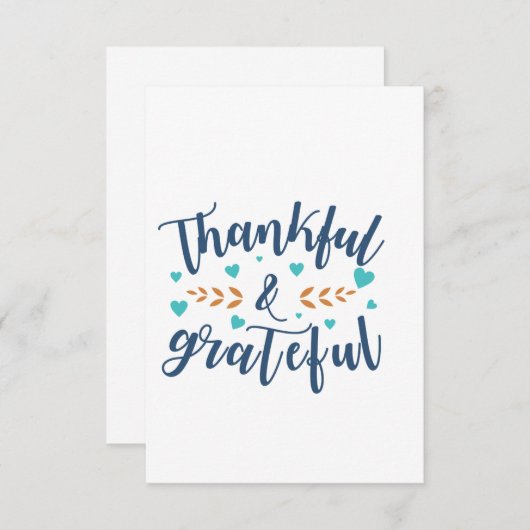 Dankbaar en een grote dankkaart bedankkaart (Voorkant / Achterkant)