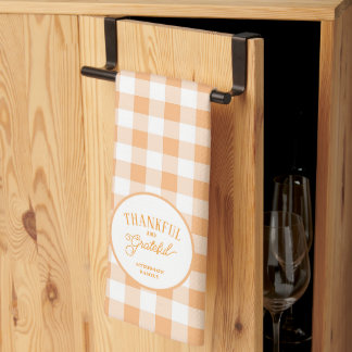 Dankbaar En Erkentelijk Gingham Thanksgiving Theedoek