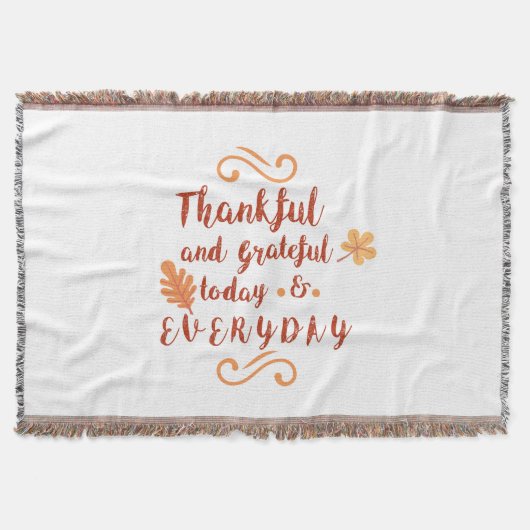 dankbaar en erkentelijk thanksgiving deken (Voorkant)