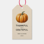 Dankbaar en Erkentelijk Thanksgiving-hangertje Cadeaulabel (Voorkant)
