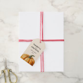 Dankbaar en Erkentelijk Thanksgiving Pompoen Label Cadeaulabel (Met Touw)
