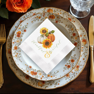 Dankbaar en Erkentelijk Thanksgiving Pompoenen Servet