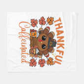 Dankbaar En Gecaffeïneerd Grappig Thanksgiving Kof Fleece Deken (Voorkant (Horizontaal))