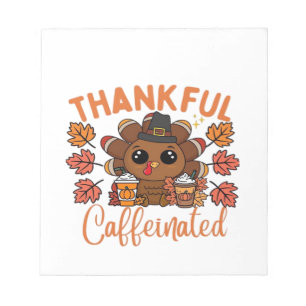 Dankbaar En Gecaffeïneerd Grappig Thanksgiving Kof Notitieblok