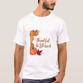 Dankbaar en gezegend: een gezellige Thanksgiving o T-shirt (Voorkant)