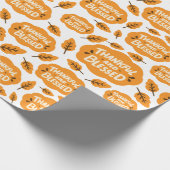 Dankbaar en gezegend herfstblad Sinaasappel wit Cadeaupapier (Hoek)