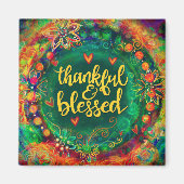 Dankbaar en gezegend Inspirativity Floral  Magneet (Voorkant)