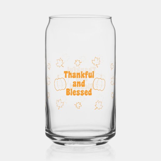 Dankbaar en Gezegend Kan Glas Thanksgiving (Voorkant)