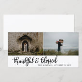 Dankbaar en gezegend met twee handgeschreven foto' bedankkaart (Voorkant / Achterkant)