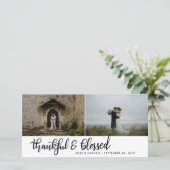 Dankbaar en gezegend met twee handgeschreven foto' bedankkaart (Staand voorkant)