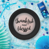 Dankbaar en gezegend ontwerp papieren bordje (Feest)