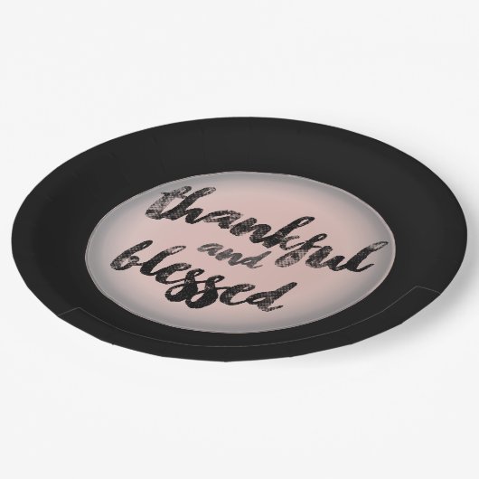 Dankbaar en gezegend ontwerp papieren bordje (Gekanteld)