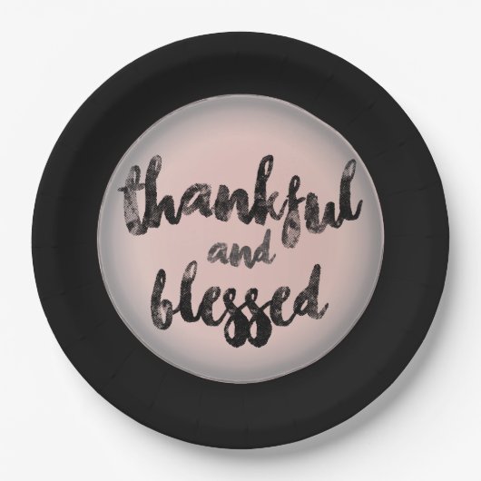 Dankbaar en gezegend ontwerp papieren bordje (Voorkant)