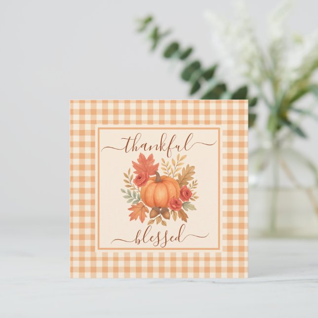 Dankbaar en gezegend pompoen | Herfst Thanksgiving (Staand voorkant)