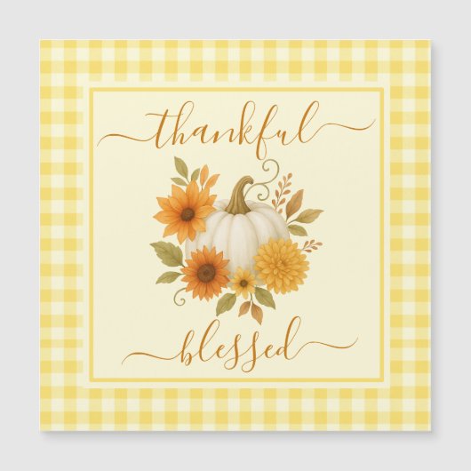 Dankbaar en gezegend pompoen | Herfst Thanksgiving (Voorkant)