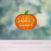 Dankbaar en gezegend - Pompoen Herfst Thanksgiving Acryl Bord (Neutraal)