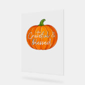Dankbaar en gezegend - Pompoen Herfst Thanksgiving Acryl Bord (Hoek)
