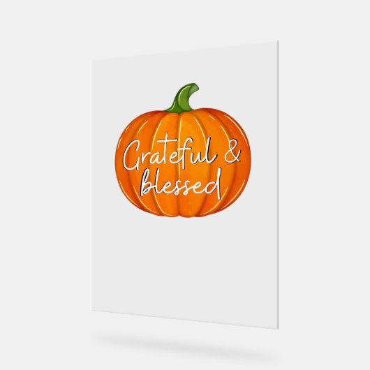 Dankbaar en gezegend - Pompoen Herfst Thanksgiving Acryl Bord (Hoek)