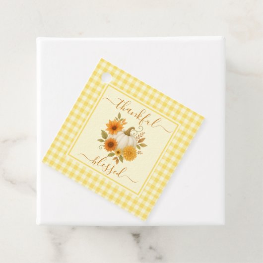 Dankbaar en gezegend pompoen | Herfst Thanksgiving Bedankjes Labels (In situ)