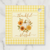 Dankbaar en gezegend pompoen | Herfst Thanksgiving Bedankjes Labels (Achterkant)