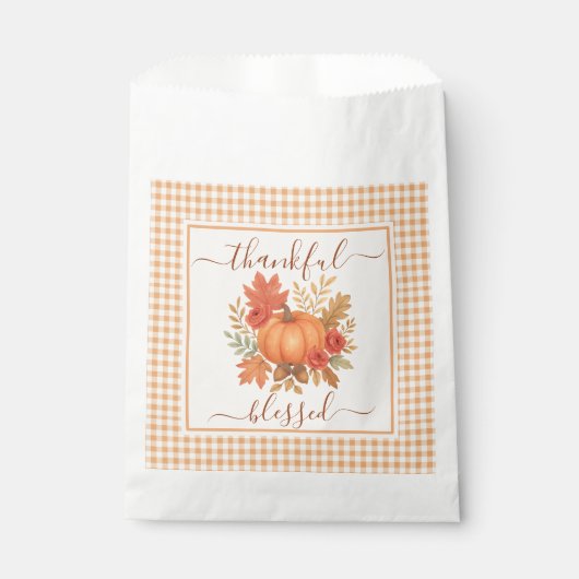 Dankbaar en gezegend pompoen | Herfst Thanksgiving Bedankzakje (Voorkant)