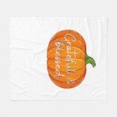 Dankbaar en gezegend - Pompoen Herfst Thanksgiving Fleece Deken (Voorkant (Horizontaal))