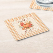 Dankbaar en gezegend pompoen | Herfst Thanksgiving Kartonnen Onderzetters (Schuin)