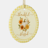 Dankbaar en gezegend pompoen | Herfst Thanksgiving Keramisch Ornament (Rechts)
