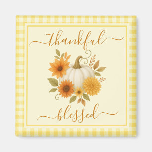 Dankbaar en gezegend pompoen Herfst Thanksgiving Magneet