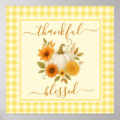 Dankbaar en gezegend pompoen | Herfst Thanksgiving Poster (Voorkant)