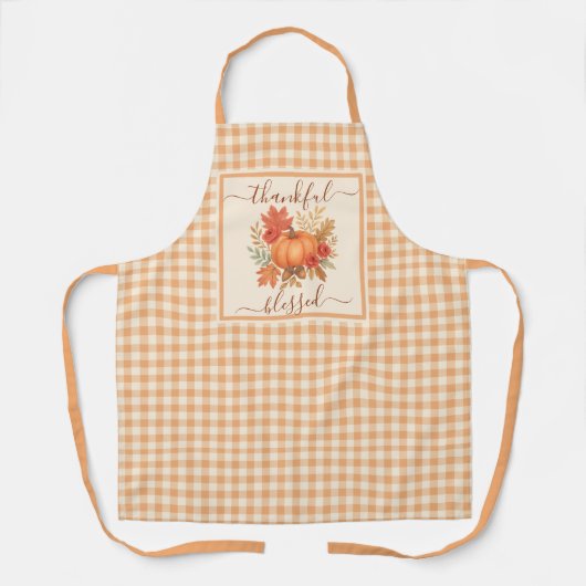 Dankbaar en gezegend pompoen | Herfst Thanksgiving Schort (Voorkant)